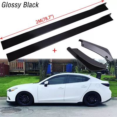 $92.99 • Buy For Mazda 3 Sedan /Hatchback 78.7  Side Skirt Splitter Lip +Rear Bumper Diffuser