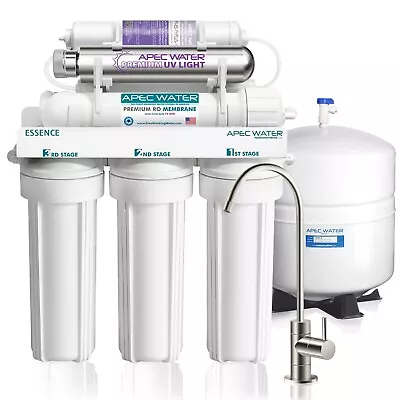 APEC 7 Stage Alkaline PH+ And UV UltraViolet Reverse Osmosis Water Filter System • $309.95