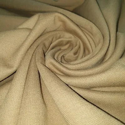 £1.99 • Buy Taupe Brown Ponte Roma Fabric Viscose Jersey Stretch Dress Craft Material 58 