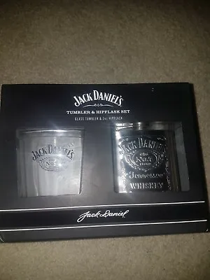 £11.99 • Buy BNIB Jack Daniel's Old No.7 Whiskey Hip Flask & Tumbler Gift Set Official Brand 