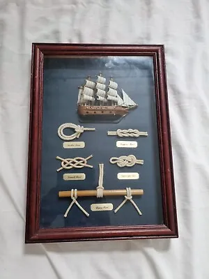 Shadow Box Nautical Sailor Ship Knots On Display Shadow Box Vintage • £24.99