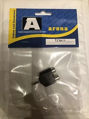 Arena LCA013 Stereo RCA Mini Jack Adaptor 2x RCA Phone To 1x Stereo Jack 3.5mm • £1.95