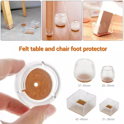 4-32 Pcs Silicone Chair Leg Pads Table Feet Cover Cap Furniture Floor Protectors • £26.99