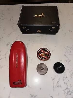 Vintage Kiwi Shoe Shine Kit With Battery Powered Polisher Used Tested 2 Attachme • $20