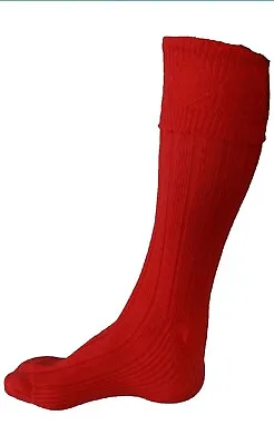 Scottish Men's Deluxe Wool Blend Red Kilt Hose Socks  • $14.99