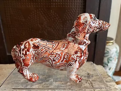 Graffiti Resin Abstract Tan Orange Dachshund Wiener Dog Figurine Statue 8 X3 X5  • $19.99