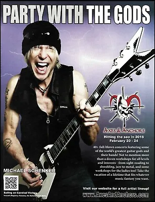 Michael Schenker 2016 Axes & Anchors Carnival Victory Cruise Tour Advertisemet • $4