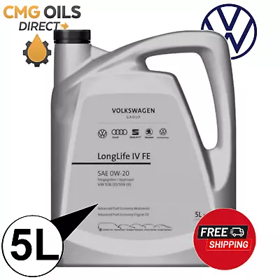 £52.99 • Buy Genuine Vw Longlife Engine Oil 0w-20 5l  Fully Synthetic Iv Fe Vw508 00/509 00