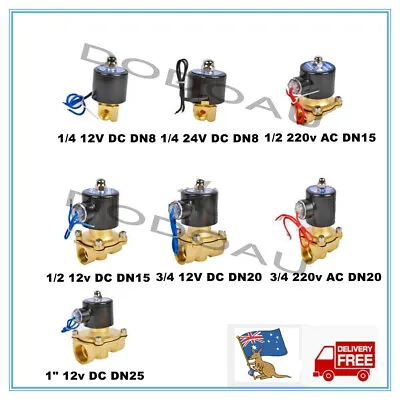 $22.99 • Buy New 2 Way Solenoid Valve Air Water N/C Gas Oil Normally Closed 12v 240v BSP 