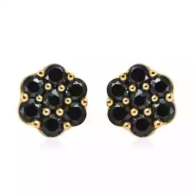 925 Sterling Silver Natural Black Spinel Stud Solitaire Earrings Gifts Ct 1.4 • $19.99
