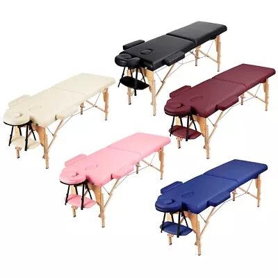 Wooden Massage Table Adjustable Portable Spa Table Lashing Bed Tattoo Table Bed • $99.99