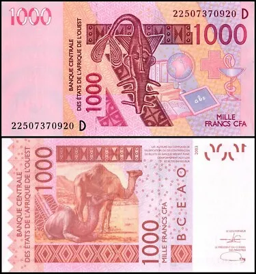 West African States - Mali 1000 Francs 2022 P-415Dv UNC • $3.99