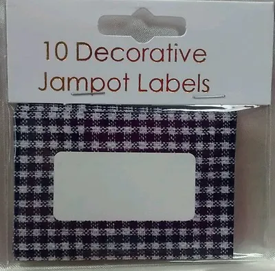 EASYBAKE Large 8cm Jam JAR Pot LABELS BLUE GINGHAM Self Adhesive JAMPOT Gift  • £2.75