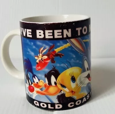 Vintage 90s Warner Bros Movie World Gold Coast Looney Tunes Coffee Mug Cup 1999 • $22.99