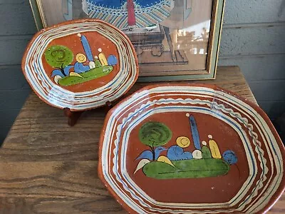 $49 • Buy Vintage Mexican Baking And Serving Pans Mexico Cottagecore Folk Art