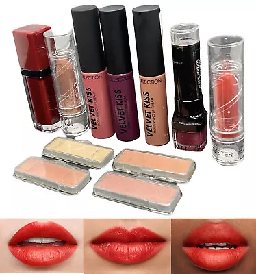 Lipstick Bundle 7 Colours Makeup Collection Velvet Kiss & Lipstick Makeup Lot • £5.99