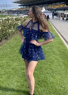 $58 • Buy Alice McCall Cowboy Tears Playsuit Navy Size AU 4