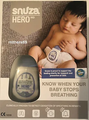 SNUZA HERO Baby Movement Monitor CORDLESS PORTABLE Breathing Sensor Nappy Alarm. • £44.95