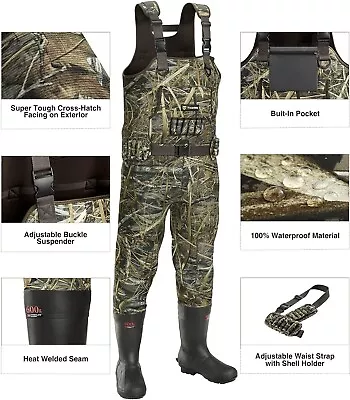 TIDEWE Hunting Waders Waterproof Cleated Neoprene Bootfoot Fishing Waders • $80