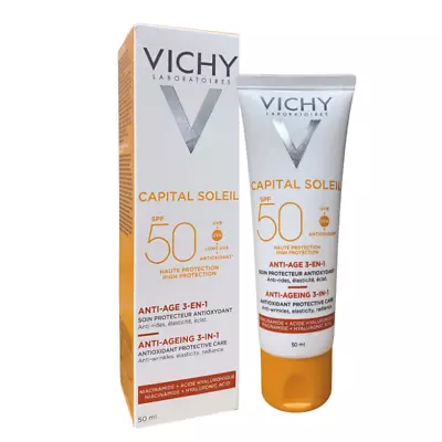 Vichy Capital Soleil Anti-Aging 3-in-1 SPF50 50ml NEW PACKAGING • $25.80