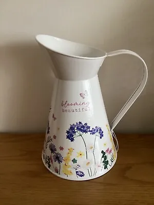 New Metal Cream  Floral Jug Flower Vase Mother’s Day Gift Decor  • £15