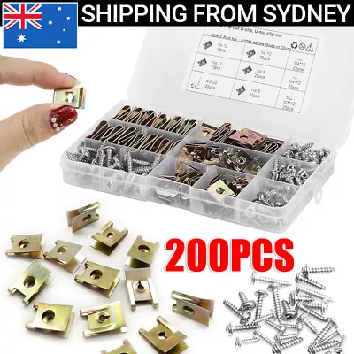 200x Stainless Steel U Nuts - Bolt Speed Clips Panel Trim Automotive Nut Screws • $24.95