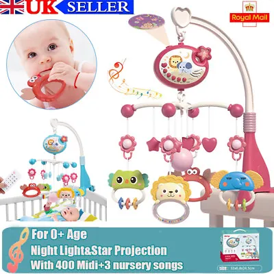 UK Baby Musical Crib Bed Bell Cot Mobile Stars Dreams Light Nusery Lullaby Toy • £16.59