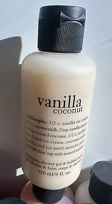 New Sealed Philosophy 4 Oz Shampoo Shower Gel Bubble Bath Vanilla Coconut • $14.40