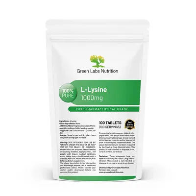 L-LYSINE 1000mg TABLETS NEUROTRANSMITTER ESSENTIAL AMINO ACID • $49.49