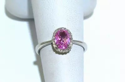 Perfectly Pink Ring With 14K White Gold Pink Sapphire And Diamonds  • £627.34