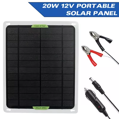 20W Solar Panel Kit Trickle Battery Charger 12V For Car Van Caravan Boat RV UK • £15.79