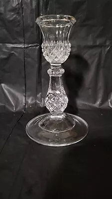 Vintage Cut Crystal Glass Candle Stick Holder Diamond Pattern • $9.95