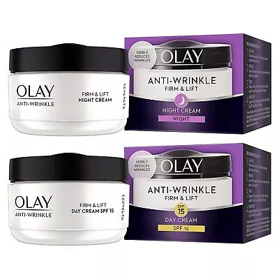 Olay Anti-Wrinkle Firm & Lift SPF 15 Day Night Crm 50ml Or Eye Renewal Gel 15ml • £9.95