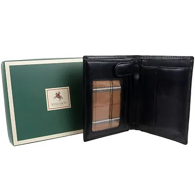 Mens Luxury Slim Italian Leather Wallet By Visconti; Monza Collection Gift Bo • $55.10