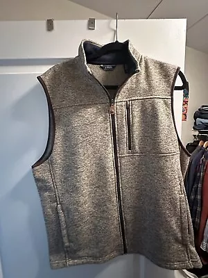 Izod Reversible Vest Mens Extra Large Beige Gray Knit Golf Casual • $6.80