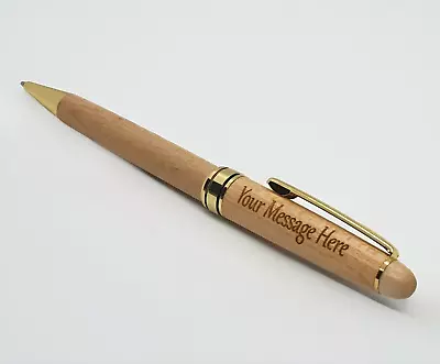 £7.99 • Buy Personalised Engraved Wooden Black Ballpoint Pen  | Gift 