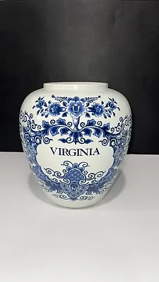 Williamsburg Delft Large Virginia Tobacco Jar Made By OUD In Holland No Lid • $399.99