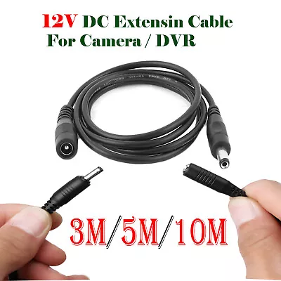 3M 5M 10M Meter 12V DC Extension Cable Wire CCTV Security Cameras/DVR Lead • £3.99