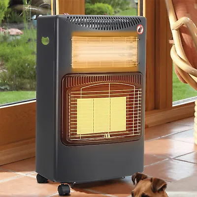 Portable Indoor Patio Heater Butane Calor Gas Cabinet Fire With Regulator & Hose • £88.99