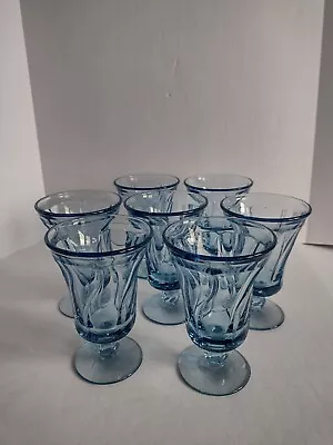 Jamestown By Fostoria Blue Ice Water Tea Goblets Drinking Glass 6” Tall Vintage. • $9.97