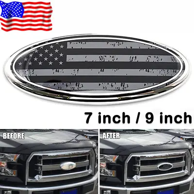 7 9inch For 11-16 Ford F350 F450 F550 Front Grille Tailgate US Flag Oval Emblem • $12.99