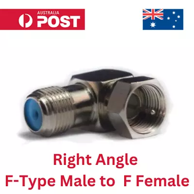 Right Angle F Connector FTA TV Antenna Cable Adaptor F-Type Male To Female 3GHz • $4.90