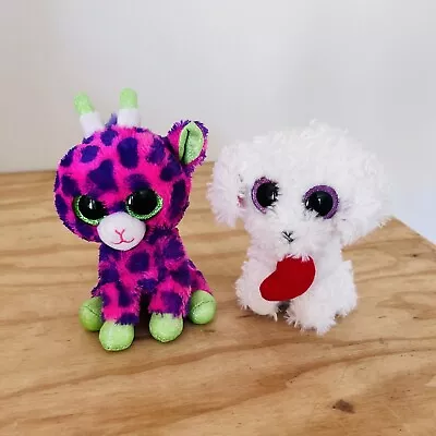 Ty Inc Beanie Baby Dolls Animal Dog Giraffe Lot X 2 Honey Bum Gilbert TySilk • $8.23