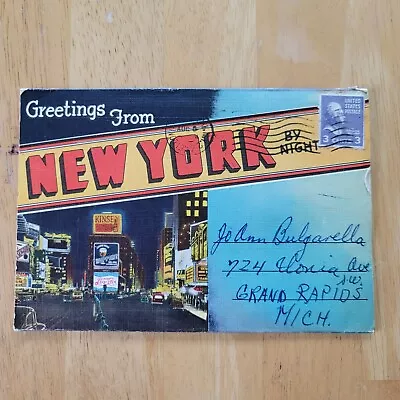 Vintage 1959 New York City By Night Souvenir Photo Booklet Various Landmarks • $2.99