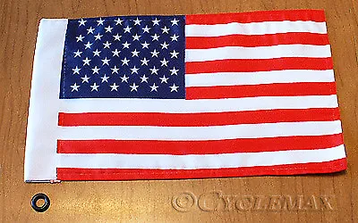 MOTORCYCLE U.S. FLAG Measures 6X9 Fits 3/8 Inch Pole Or Antenna. (4-240US) • $8.36