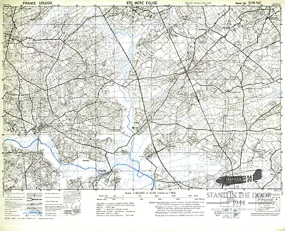 WW2 Normandy D-Day Map 1 Ste Mere Eglise • $26