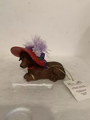 Vntg Dachshund Figurine Divas With Hat-titude Bow-Wow Babe #2864 Hamilton NICE • $12