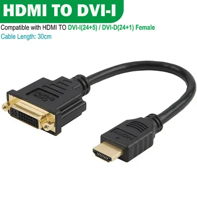 $7.55 • Buy HDMI Male To DVI-D Female Converter PC TV HD HDTV Display Adapter Cable 30CM