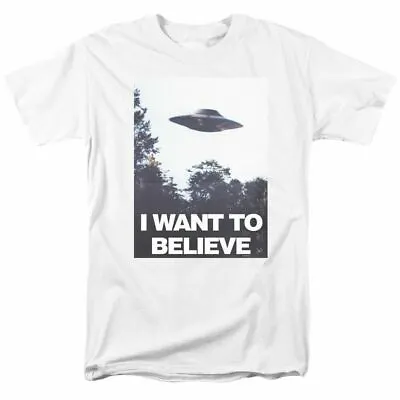 The X Files Believe Poster T Shirt Mens Licensed TV Show Alien UFO Retro White • $16.79