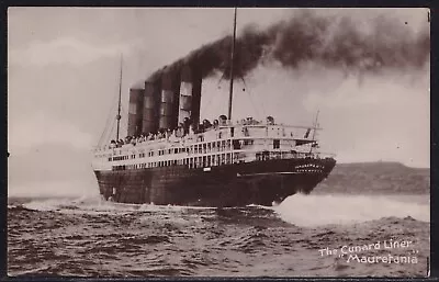 Mauretania Cunard Line Real Photo Postcard Rppc ** Offers ** • $24.99